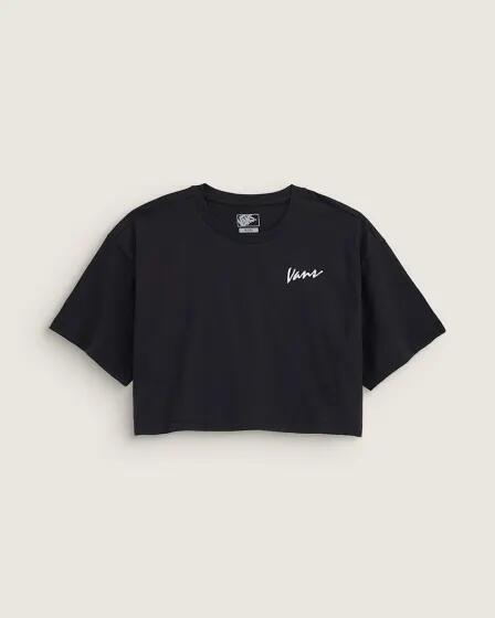 Vans Apparel and Accessories Classic Script Cropped T-Shirt Black