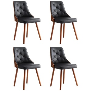 1 Set of 4 Artiss Dining Chairs Black PU
