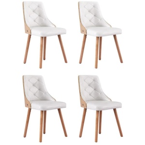 1 Set of 4 Artiss Dining Chairs White PU