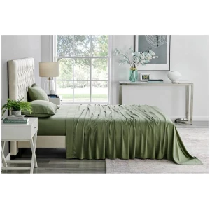 100% Natural Bamboo Bed Sheet Set Oil Green