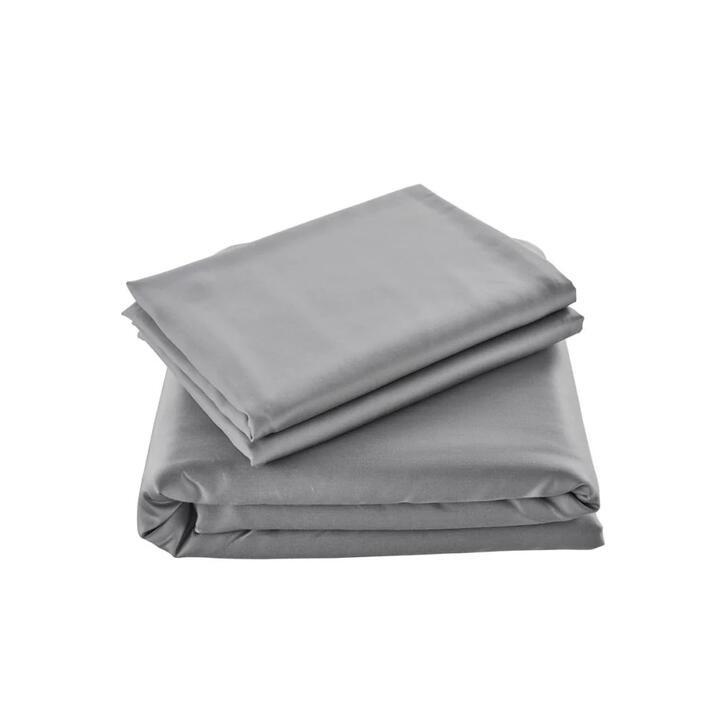 100% Natural Bamboo Quilt Cover Set - Silver, Queen
