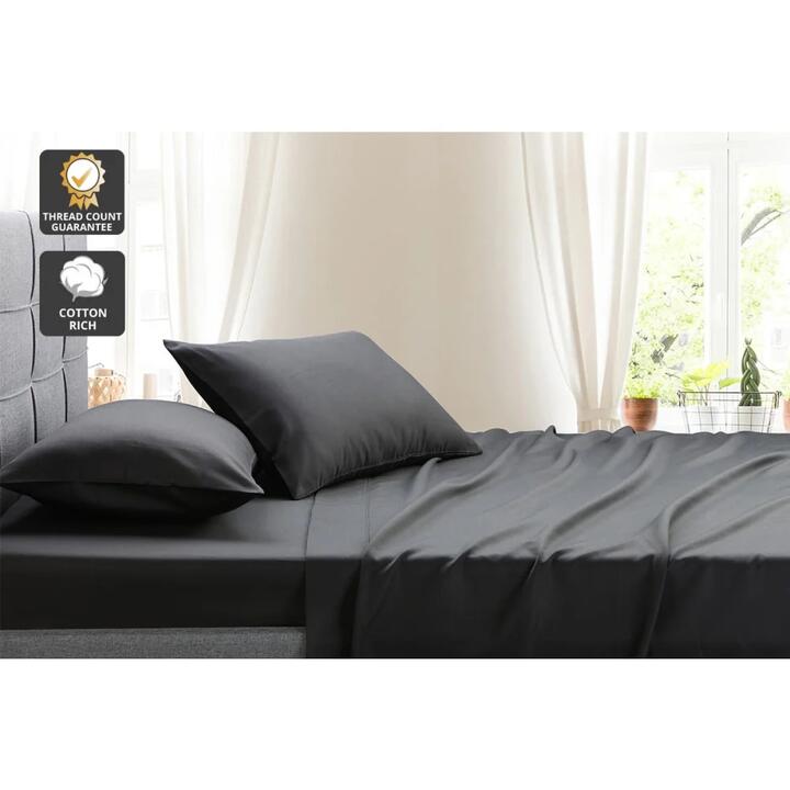 1000TC Cotton Rich Bed Sheet Set - Forged Iron, King