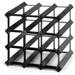 12 Bottle Timber Wine Rack Wooden Storage Wall Racks Holders Cellar Black