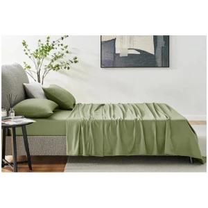1200TC Cotton Bed Sheet Set Oiled Green