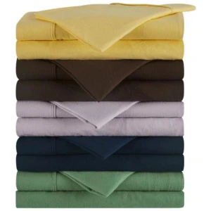 150GSM Cotton Flannelette Bed Sheet Set - Midnight, Double