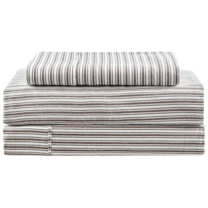 150GSM Stripes Flannelette Bed Sheet Set - Dark Oak, Single