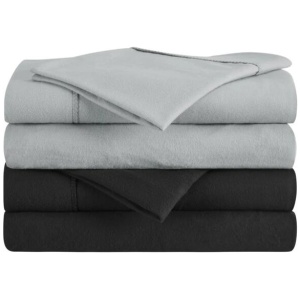 180GSM Cotton Flannelette Bed Sheet Set - Charcoal, King
