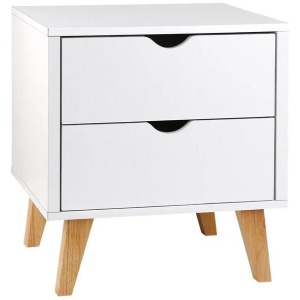 2 Drawer Wooden Bedside Tables - White