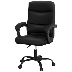 2 Point Massage Office Chair PU Leather Black