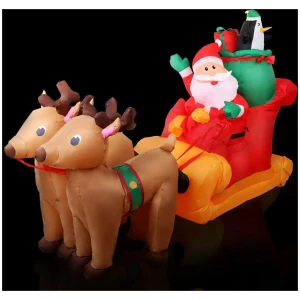 2.2M Christmas Inflatable Santa Sleigh Ride Reindeer Deer Decor