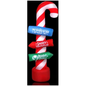 2.4M Christmas Inflatable Santa Guide Candy Pole Xmas Decor LED