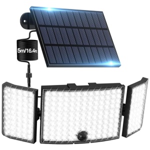 234 LED Solar Motion Sensor Light 5500K Cool Black Outdoor Security Flood Lamp
