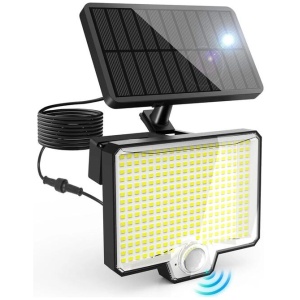 294 LED Solar Light Motion Sensor 6500K Black Outdoor Security Wall Flood Lamp
