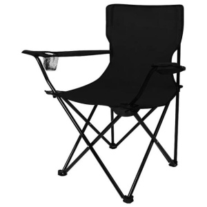 2Pcs Folding Camping Chairs Arm Foldable Portable Outdoor Fishing Picnic Chair Black