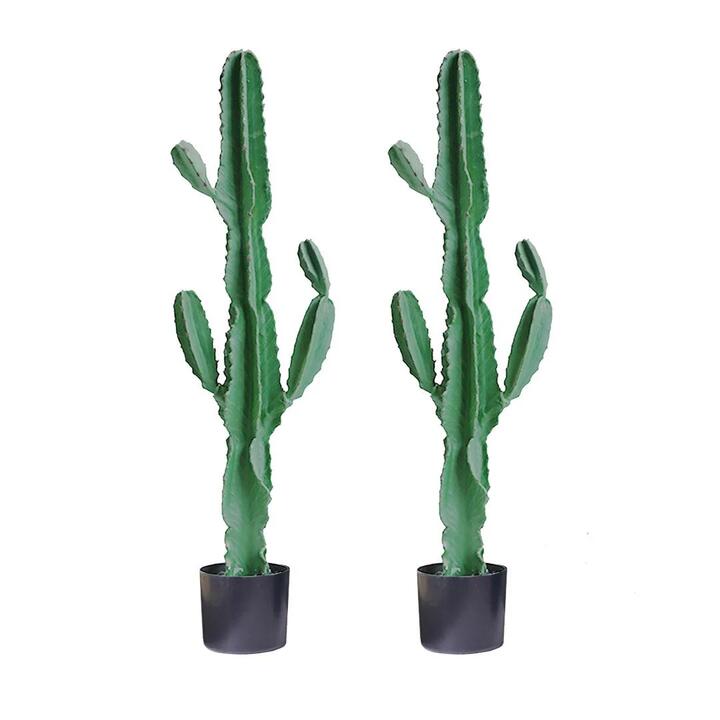 2X 120cm Green Artificial Indoor Cactus Tree Fake Plant Simulation Decorative 6 Heads