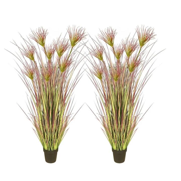 2X 150cm Purple Artificial Indoor Potted Papyrus Plant Tree Fake Simulation Decorative
