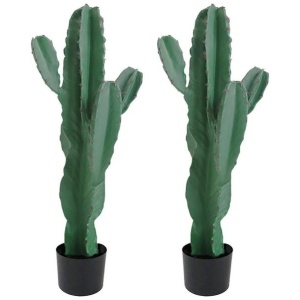 2X 70cm Green Artificial Indoor Cactus Tree Fake Plant Simulation Decorative 5 Heads