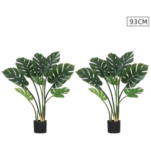 2X 93cm Artificial Indoor Potted Turtle Back Fake Decoration Tree Flower Pot Plant
