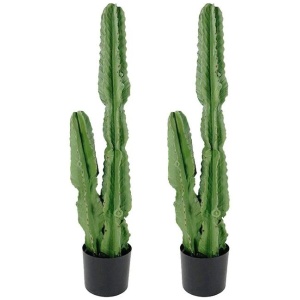2X 95cm Green Artificial Indoor Cactus Tree Fake Plant Simulation Decorative 2 Heads