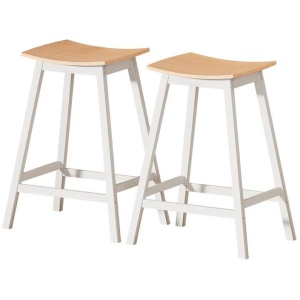 2x Bar Stools Wooden Chairs Oak