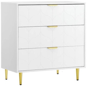 3 Chest of Drawers Lowboy Cabinet White