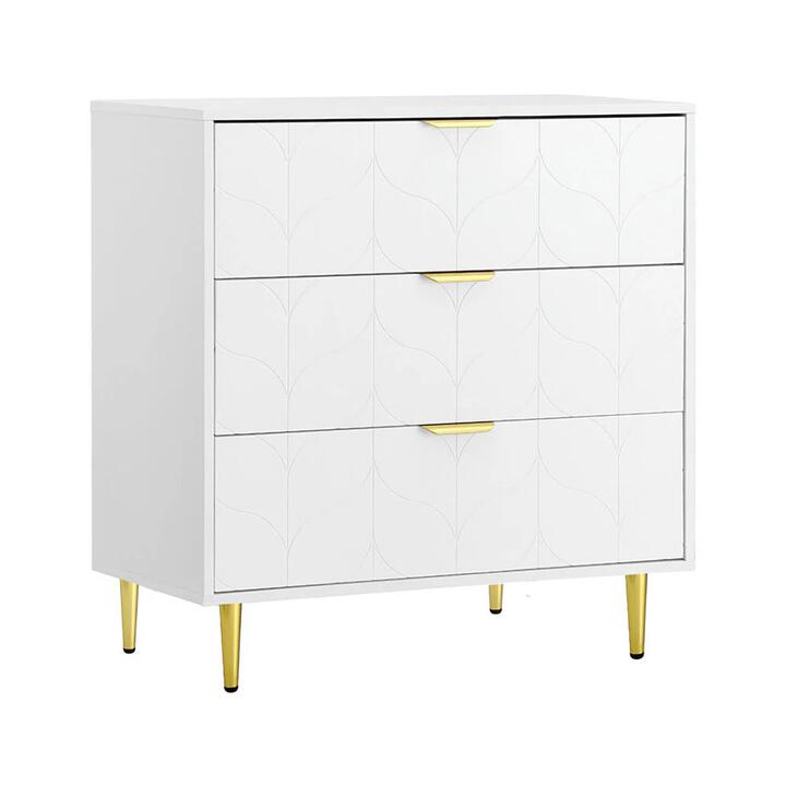 3 Chest of Drawers Lowboy Cabinet White