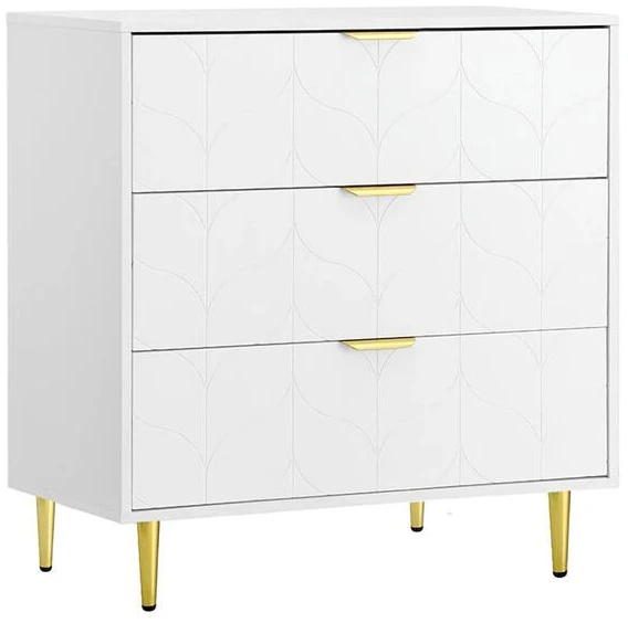 3 Chest of Drawers Lowboy Cabinet White
