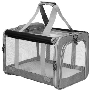 3-in-1 Pet Carrier Crate | Foldable Dog & Cat Travel Bag - Waterproof, Ventilated & Airline-Friendly XL (Grey)