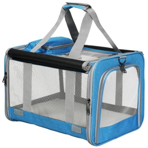 3-in-1 XL Pet Soft Crate Carrier - Blue | Foldable Travel Bag for Dogs & Cats (Up to 17.5kg)