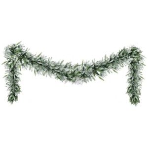3M Christmas Garland Pre-lit LED Lights Snow Frosted Tips Decor