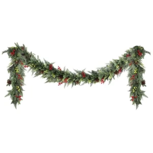 3M Christmas Garland Pre-lit LED with Pine Cones Xmas Decor Green