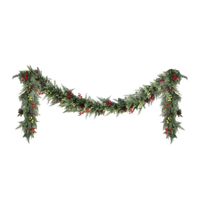 3M Christmas Garland Pre-lit LED with Pine Cones Xmas Decor Green