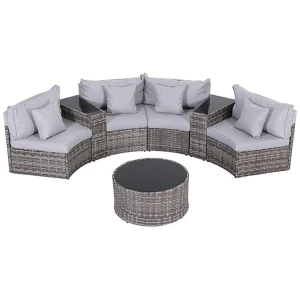 4 Seater Outdoor Sofa Set 7PCS Table Chair Set Garden Rattan Patio Furniture