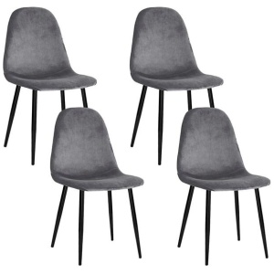 4 X Dining Chairs Dark Grey