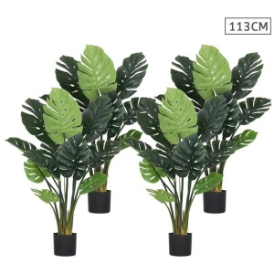4X 113cm Artificial Indoor Potted Turtle Back Fake Decoration Tree Flower Pot Plant