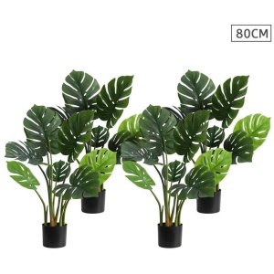 4X 80cm Artificial Indoor Potted Turtle Back Fake Decoration Tree Flower Pot Plant