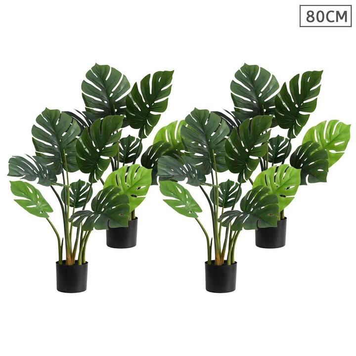 4X 80cm Artificial Indoor Potted Turtle Back Fake Decoration Tree Flower Pot Plant