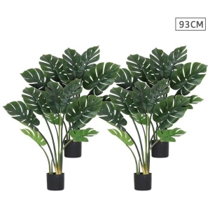 4X 93cm Artificial Indoor Potted Turtle Back Fake Decoration Tree Flower Pot Plant