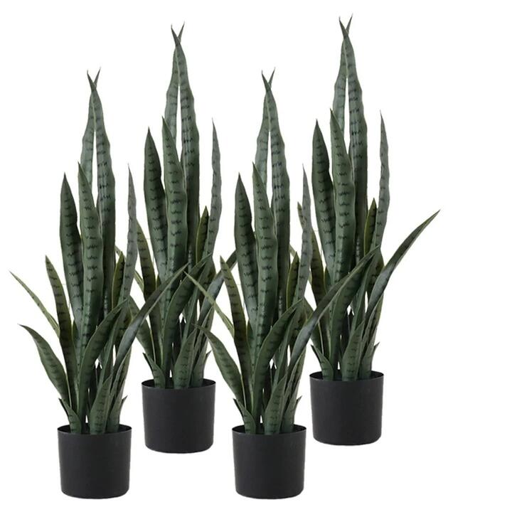 4X 95cm Artificial Indoor Snake Sansevieria Plant Fake Decoration Tree Flower Pot