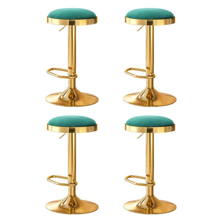 4x Artiss Bar Stools Kitchen Dining Chairs Velvet Padded Stool Green