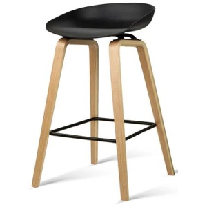 4x Bar Stools Kitchen Counter Stool Dining Chairs Wooden Black