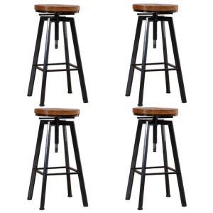 4x Levede Industrial Bar Stools Kitchen Stool Wooden Barstools Swivel Vintage