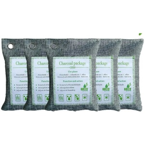 5PCS Air Purifying Bags Activated Bamboo Charcoal Freshener for Car Home Shoes 200g