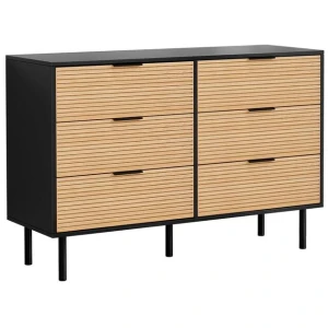 6 Chest of Drawers Dresser Table BlackΠne