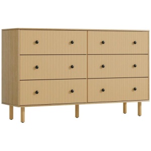6 Chest of Drawers Flutted Front - RUTH Oak