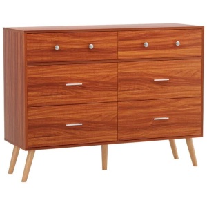 6 Chest of Drawers Storage Cabinet Walnut