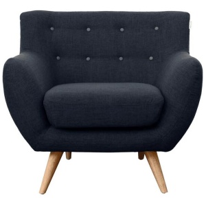 6IXTY 1-Seater Armchair - Grey Buttons - Slate