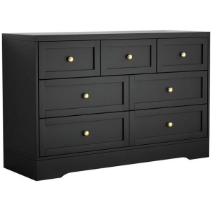 7 Chest of Drawers Dresser Table Black