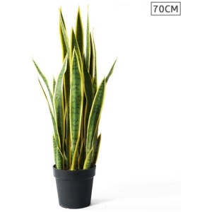 70cm Artificial Indoor Yellow Edge Tiger Piran Fake Decoration Tree Flower Pot Plant
