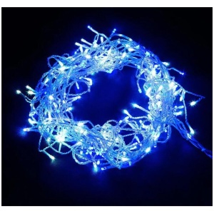 800 LED Christmas Icicle Lights White and Blue
